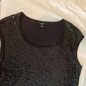 Ann Taylor gorgeous sequin black top